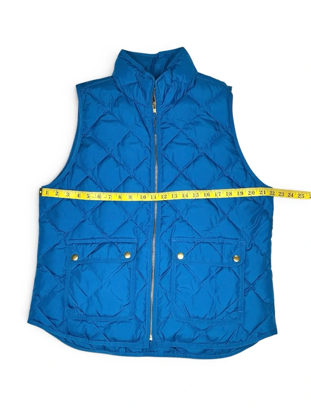 J.Crew Quilted Down Blue Puffer Vest 70% Down Style 02725 Size XL